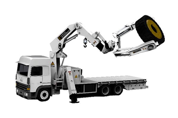 Camion de service pneus (manutention de pneus)